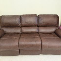 Moving Sale!Recliner Sofa + Rocker/Recliner Loveseat with Cupholders/ Charging Port (Mor Furniture)