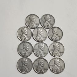 1943 Steel Wheat Cent Pennies - War Cents - Penny One Cent Coins