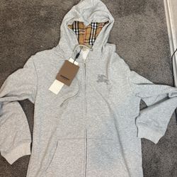 burberry grey zip up