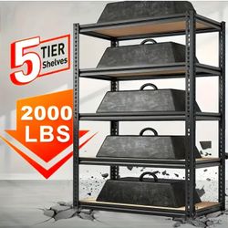 71"H-35"W Garage Shelving-Tier Storage ,Adjustable Heavy Duty Metal Shelving Large Rack,Utility Steel Shelf For Industrial Pantry T-5