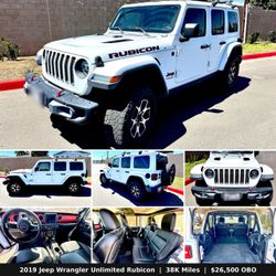 2019 Jeep Wrangler Unlimited Rubicon 4x4, 6-Speed Manual, 38K Miles | $24,999