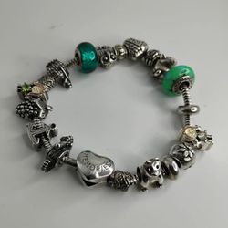 Vintage Sterling Silver Pandora Bracelet 20 charms