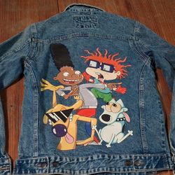 Size Small Members Only Nickelodeon Rugrats Denim Jacket Coat