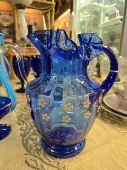 Early 1900' 9" Cobalt Blue Pitcher