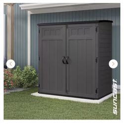 5 ft. 10.5 in. W x 3 ft. 8.25 in. D x 6 ft. 5.5 in. H XL Plastic Resin Vertical Storage Shed in Peppercorn (Gray)