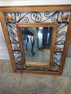 Wood Frame Decorative Mirror