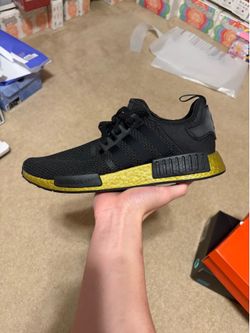 Size 12 - Adidas NMD R1 Black Metallic Gold MENS Sneakers