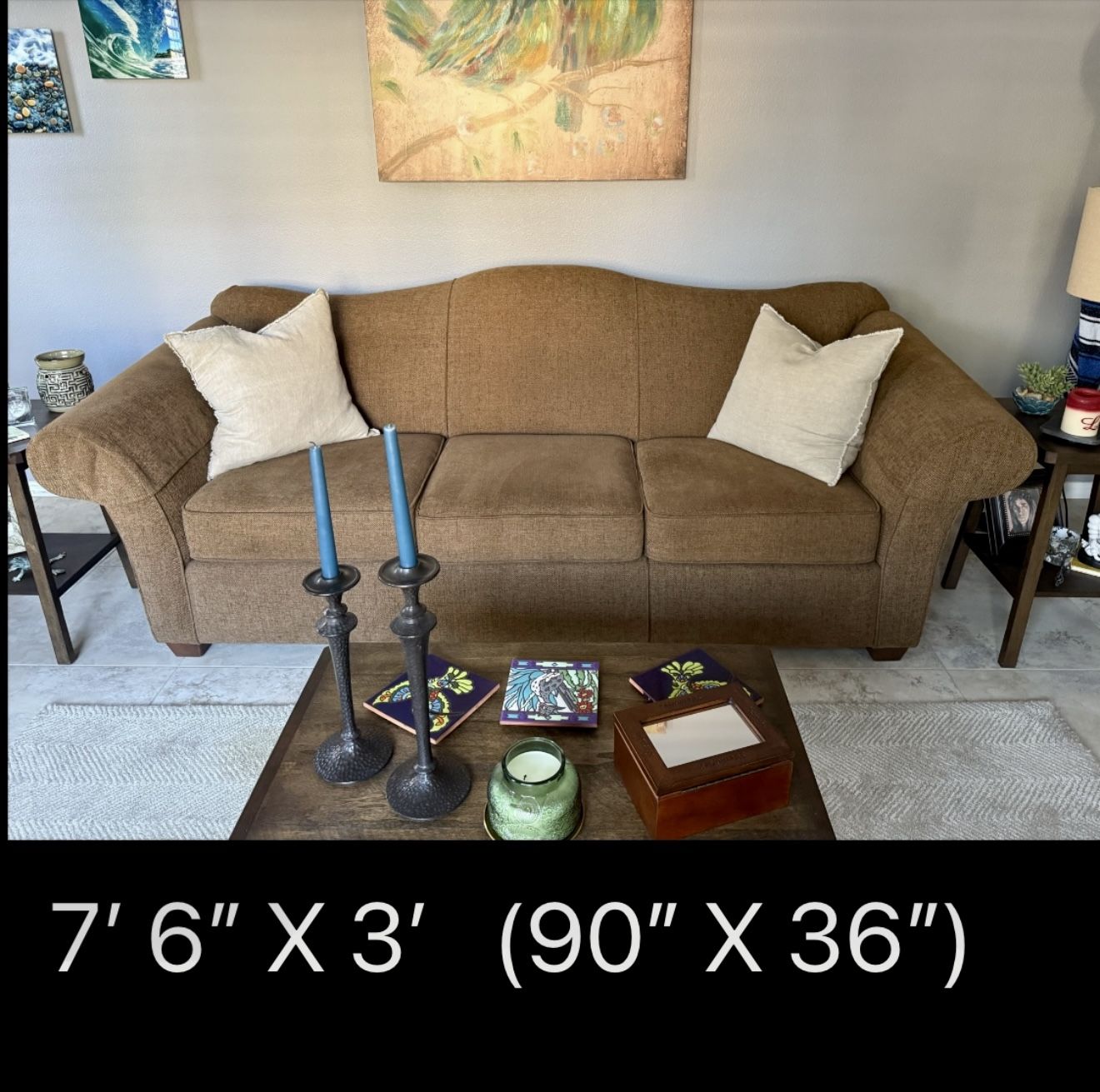 Sofa , color brown (7'6"X3' (90" X 36") $275