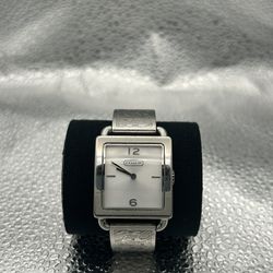 Vintage Coach Logo Silver Bracelet Watch