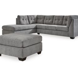 Ashley Furniture Gray Sectional w/ Ottoman