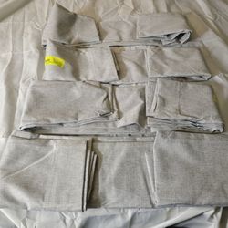 Gray Fabric Curtain Set