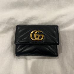 Gucci Calfskin Matelasse GG Marmont Wallet Black