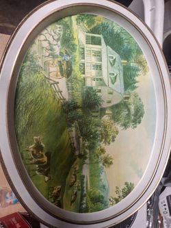 Antique picture in plate