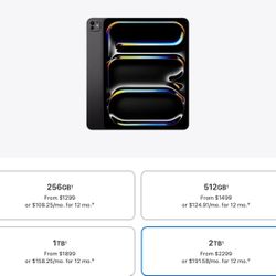 iPad Pro 13 Inch M4 (2024) 2TB New