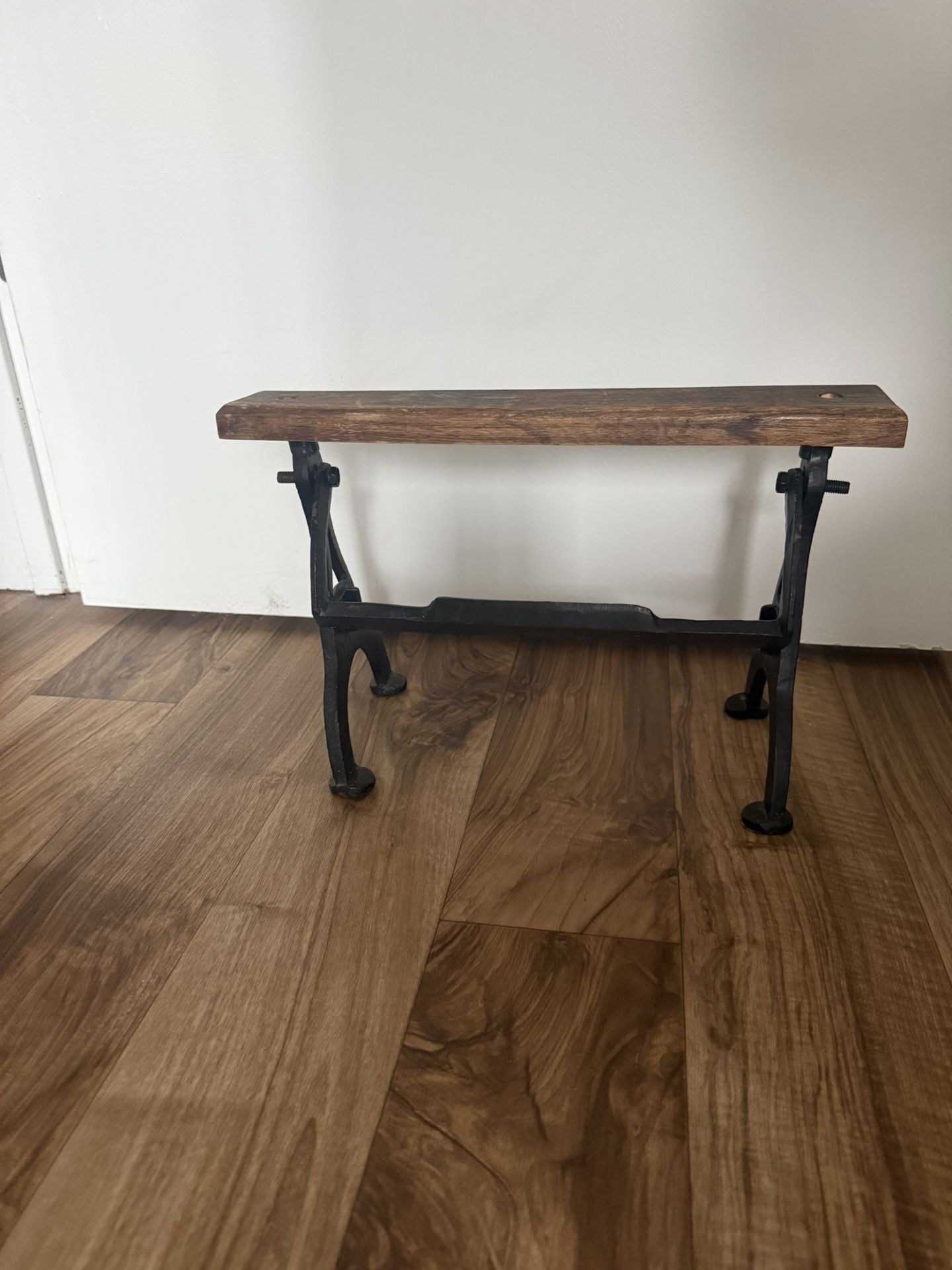 Vintage Wood & Cast Iron Adjustable Footrest - Two-Tier Design