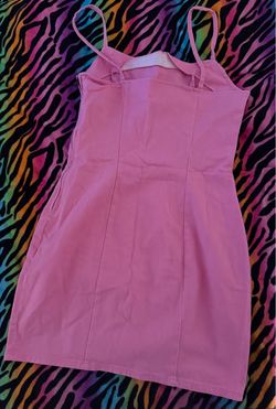 Small Pink Denim Cami Bodycon Mini Dress