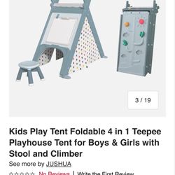 Kids 4 In 1 Play Tent With Chair