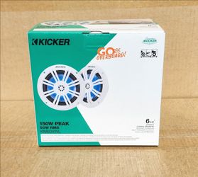 Kicker Marine Speakers 6.5" 2-Way Coaxial Speaker System 150 Watts LED Lights KM604WL 51KM604WL 🚨 Payment Options Available 🚨 No Credit Needed 🚨