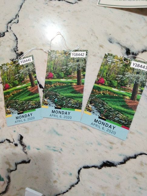 2020 Masters Tickets No Entry Collectors Item Only