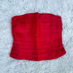 ✨ XS VINTAGE BUSTIER SCOTT MCCLINTOCK MILLENNIUM 2000 RED SATIN CORSET TOP ✨