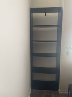 Black wood book shelf