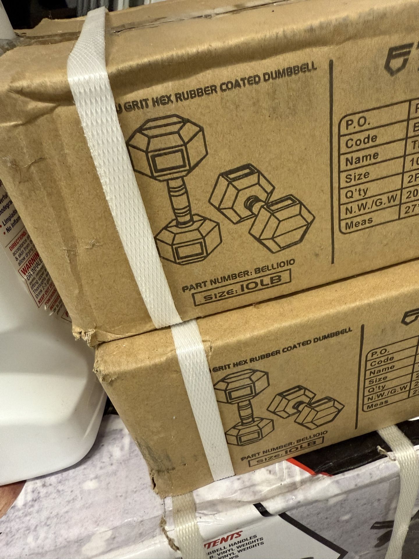 New Hex Rubber 10 Pound Dumbbells 10lbs