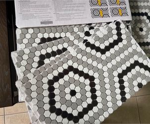 Festival Light Blend Matte Hexagon Porcelain Mosaic Tile 10 pieces/20 square Feet New sealed