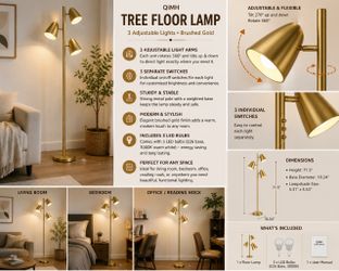 Brushed Gold Tree Floor Lamp