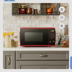 Small 700W Red Microwave