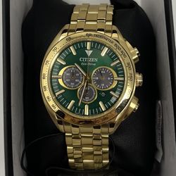 Citizens Mens Eco-Drive Chronograph Gold Watch