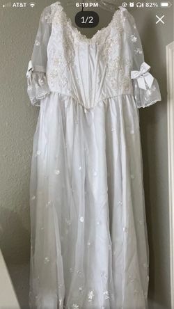 White Lace Wedding Gown with Sheer Sleeves