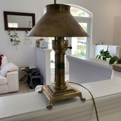 Vintage Antique Brass Lamp From Paris