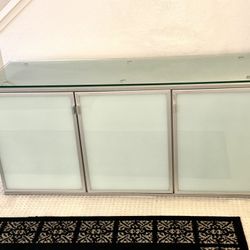 Beautiful glass top and doors media /credenza!