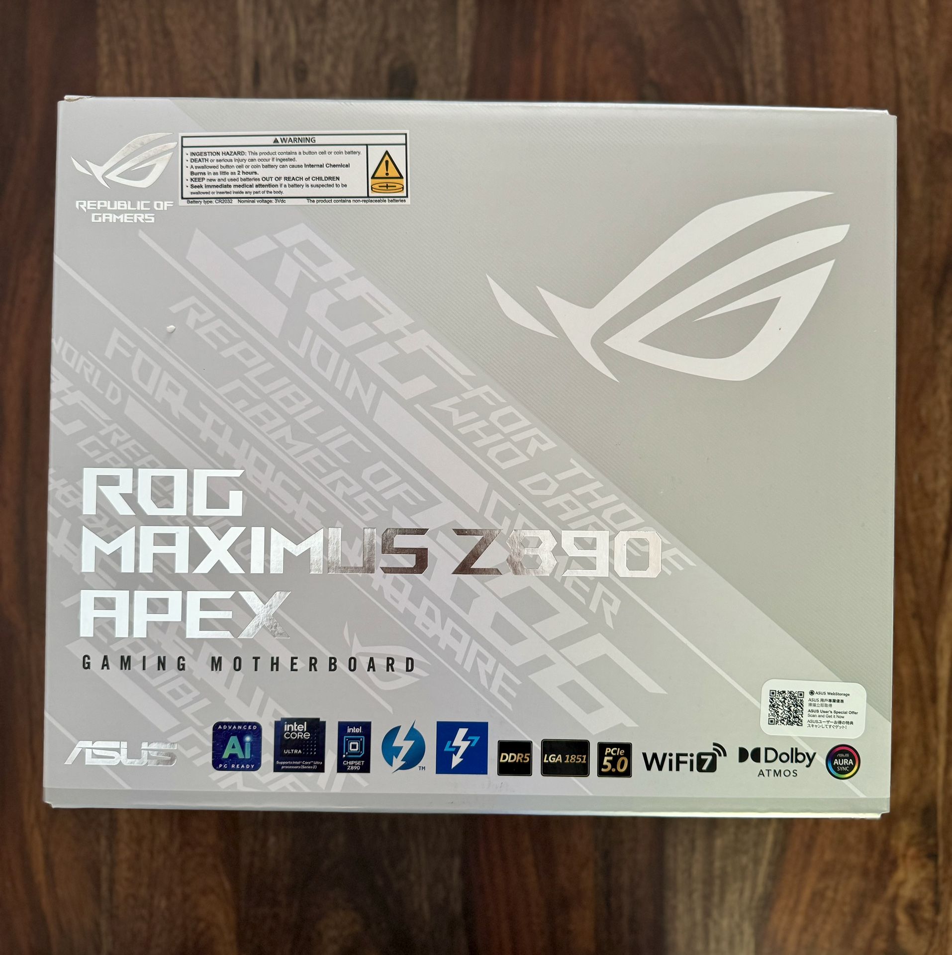 NEW ROG MAXIMNS Z890 APEX GAMING MOTHERBOARD