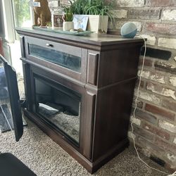 Large Wood Electric Fireplace