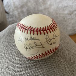 Autographed Baseball Whitey Ford