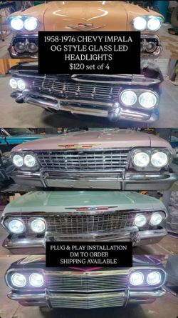 1958 To 1976 CHEVY IMPALA/ CAPRICE GLASS OEM STYLE LED HEADLIGHTS
