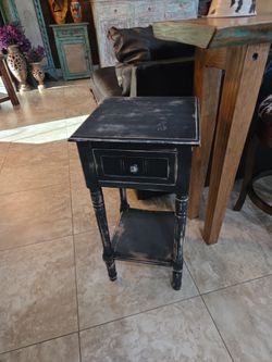 Rustic black small side table