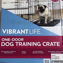 Vibrant Life, Single Door Folding Dog Crate With Divider, 24 Inches Long .  Small Dog . 