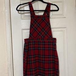 Plaid Overall Dress