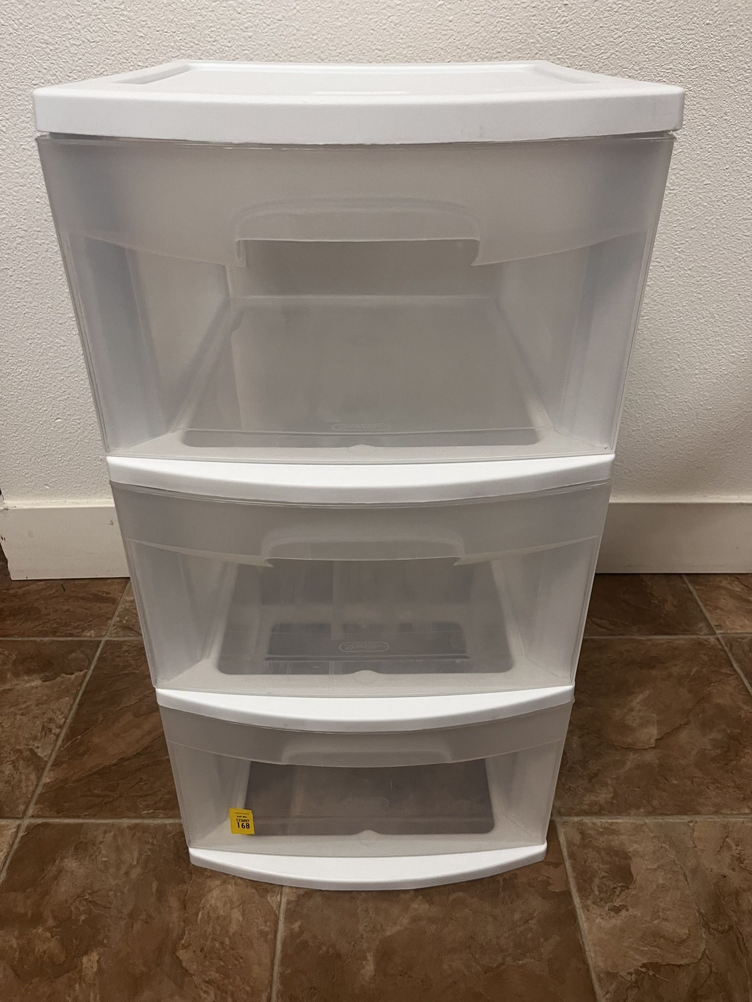 Like New, 24”H x 12.5”W x 14.5L. Nice and Clean, Sterilite White 3 Drawer Cart