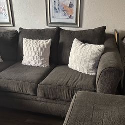 Dark Grey Sectional Couch W/pillows Included