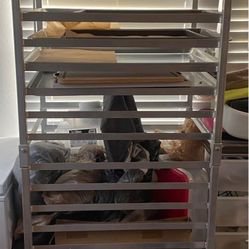 Used commercial aluminum rolling bakery or bun pan rack