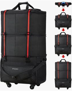 MIXI Expandable Rolling Wheeled Duffel Bag