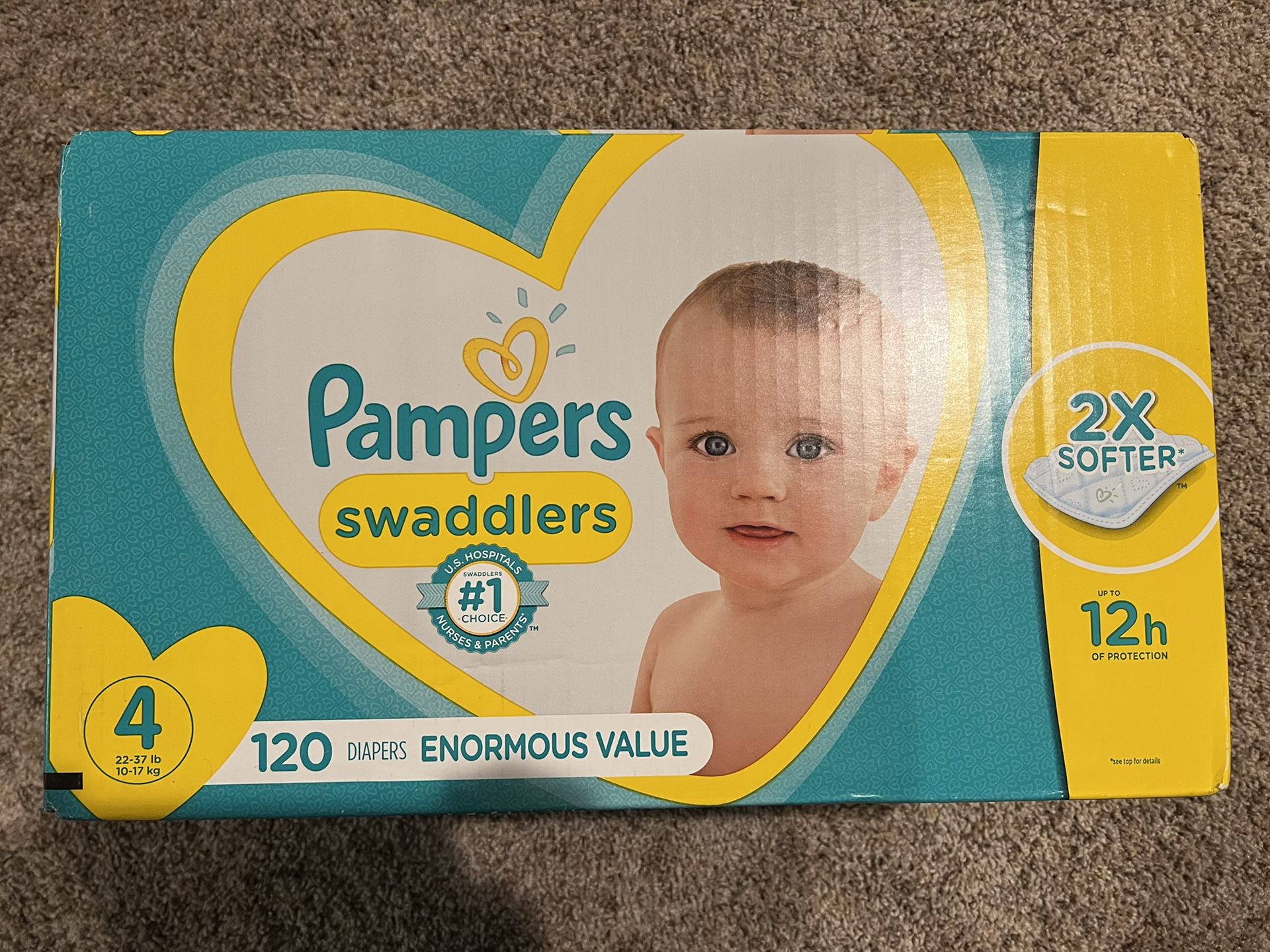 Pampers Swaddle Active baby Diapers (120 ct) size 