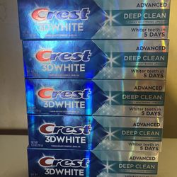 CREST 3D WHITE DEEP CLEAN TOOTHPASTE all for $12