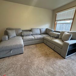 Gray Sectional Couch With Pullout Bed
