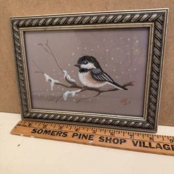 Small chickadee painting