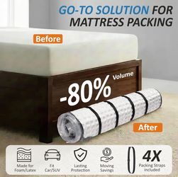 Foam Mattress Vacuum Bag with 4 Adjustable Straps, King/California-King