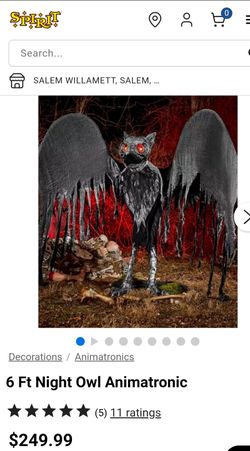 6 ft night owl animatronic